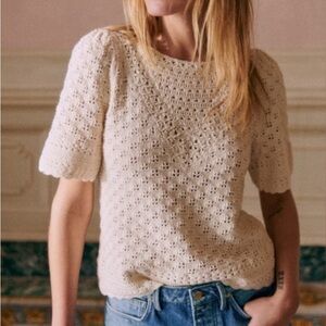 Sezane Lalia Top Cream - Size XXS